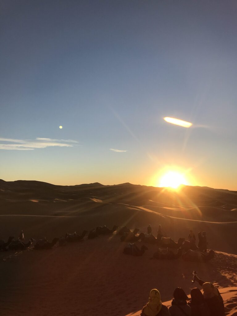 sahara desert sunrise camel morocco サハラ砂漠 朝日 ラクダ 砂丘